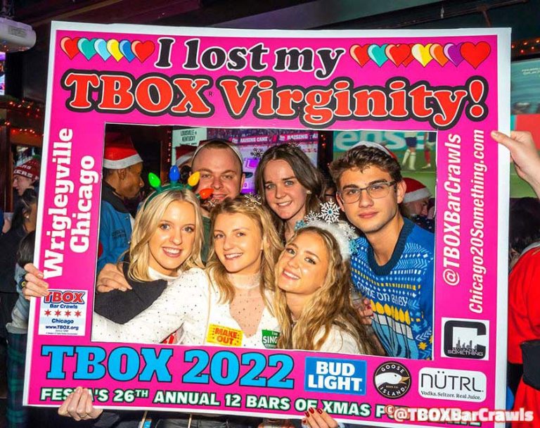 TBOX Chicago Christmas Bar Crawl - Annual Wrigleyville 12 Bars of Xmas - Founded 1996 by Christopher Festa - The Original - World's Largest, Longest-Running Holiday Pub Crawl - www.tbox.org